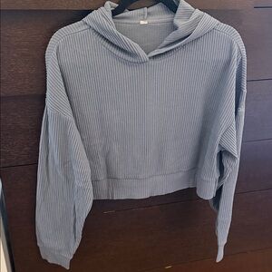 ALO Yoga Steel Blue Ribbed cropped Sweater